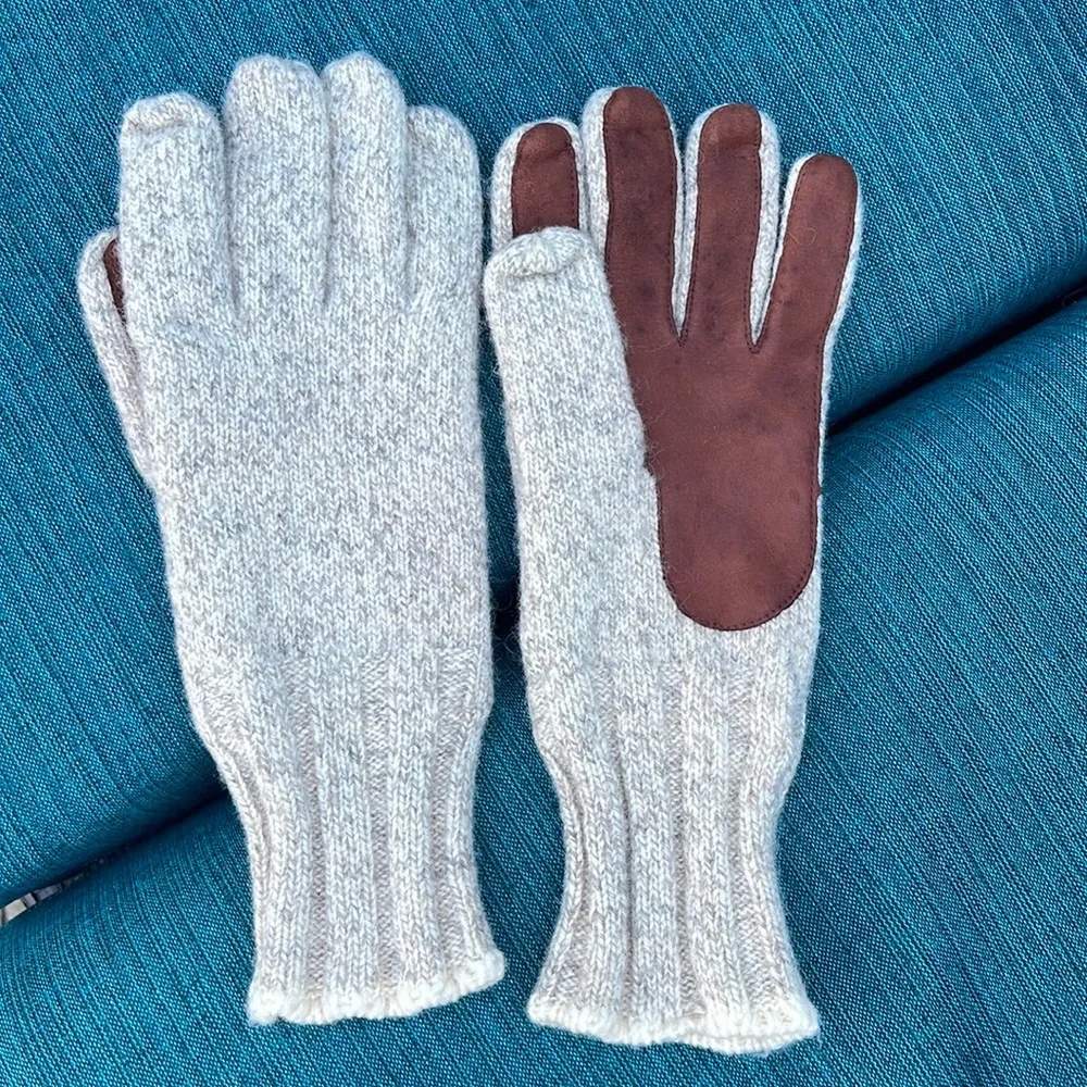 Aris Gray and Brown Gloves - Picture 1 of 5